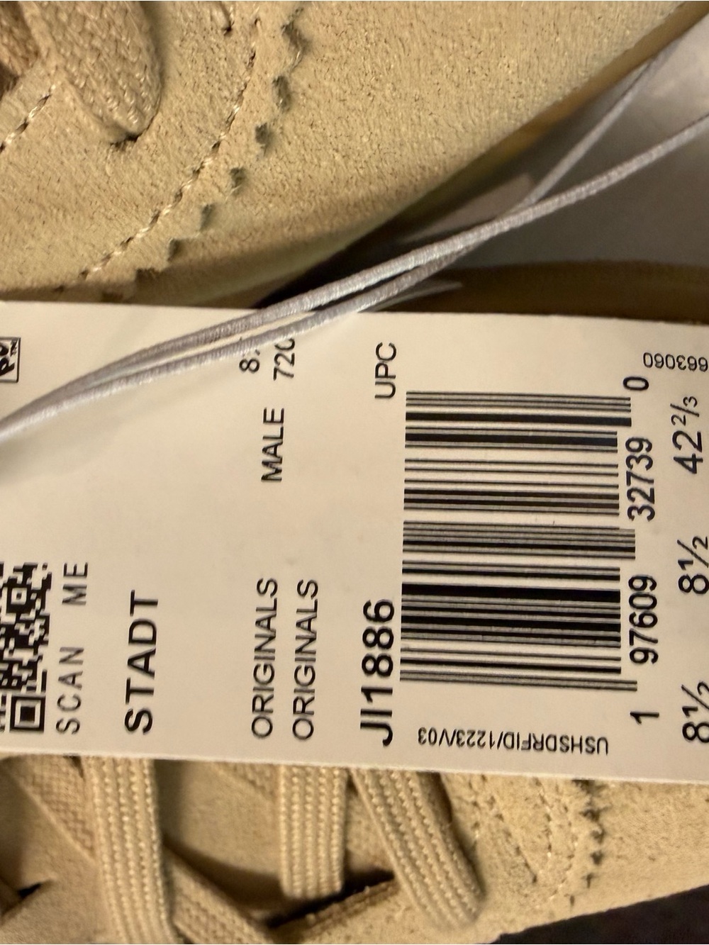 adidas Stadì Suede Sneakers in Tan Beige Womens 10 Men 9 - Picture 3 of 4